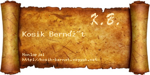 Kosik Bernát névjegykártya